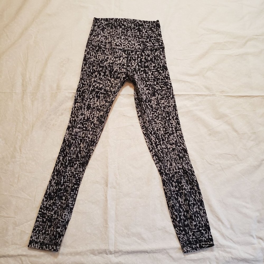 Lululemon Align Pant II 25" - Urban Block Ice Grey Black - Size 4